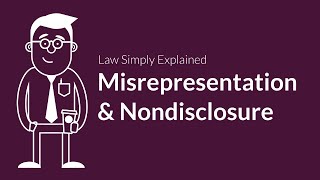 Misrepresentation and Nondisclosure  Contracts  Defenses amp Excuses [upl. by Borer]