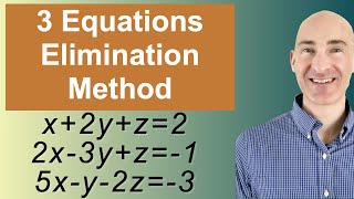 Solving Systems of 3 Equations Elimination [upl. by Dlaniger]