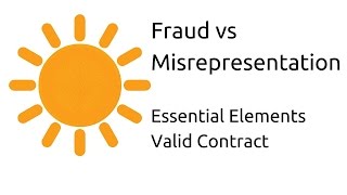 Fraud vs Misrepresentation  Other Essential Elements of a Valid Contract  CA CPT  CS amp CMA [upl. by Eanrahs571]